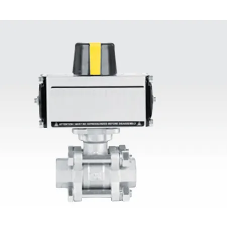 Zawór kulowy nierdzewny 3 cz. G 1/2 napęd pneumatyczny DA